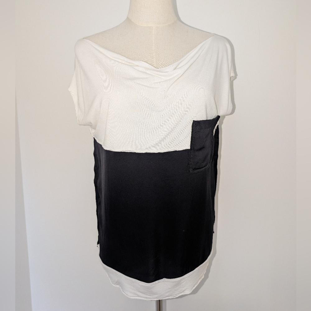 Bottega Veneta Silk Black and White Jeresy Women's Top